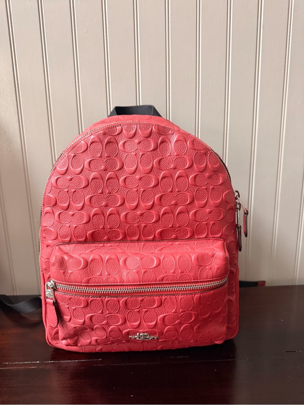 Coach Medium Charlie Backpack in Signature Embossed Leather